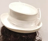 200-000 White Satin Ribbon Bow Hat