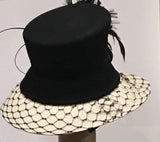 400-007 Black and Ivory Wool Hat