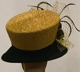 400-010 Black and Metallic Gold Wool Hat