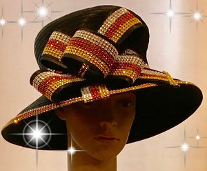 200-004 Multi-color Rhinestone Bow Hat