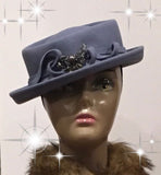 400-024 Small Brim Blue Wool Hat