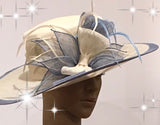 300-020 Silver Pink Fox Sinamay Hat