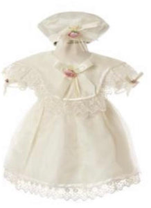 500-049 Girl's Ivory Dress with Hat