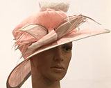 300-020 Silver Pink Fox Sinamay Hat