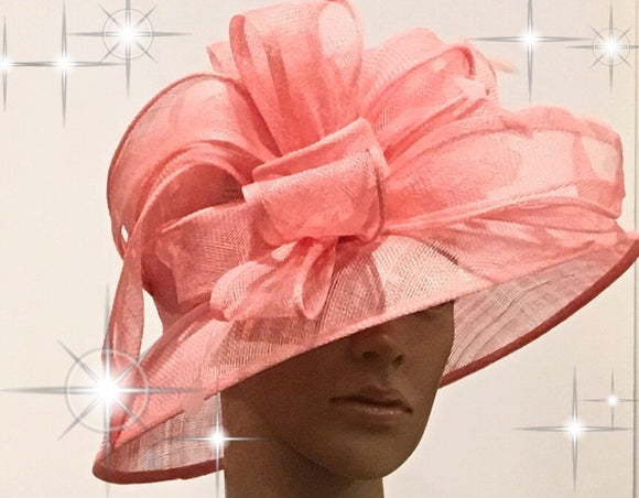 300-019 Penelope's Pink Sinamay Hat