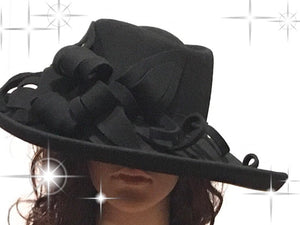 400-004 Black Wool Felt Hat